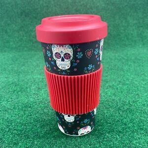 Cambridge Red Black Skull Print Lightweight Reusable Dishwasher Safe Coffee Mug
